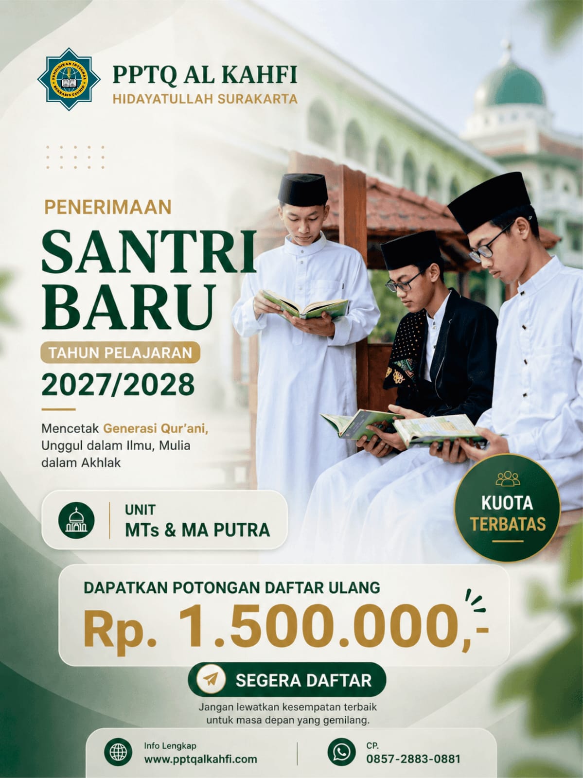Penerimaan Santri Baru PPTQ Al Kahfi Hidayatullah Surakarta